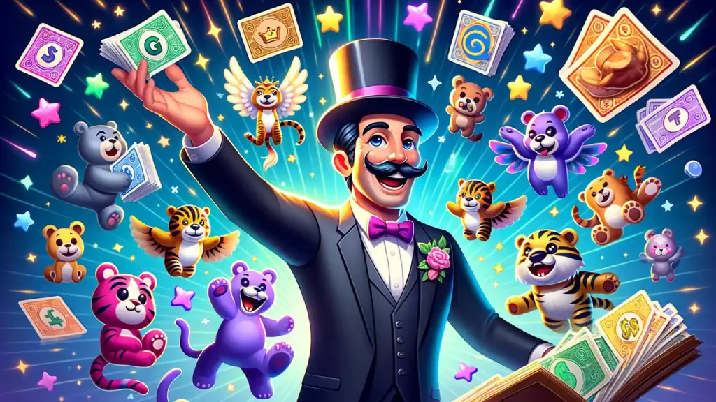 Different kinds of stickers for Monopoly Go mobile game