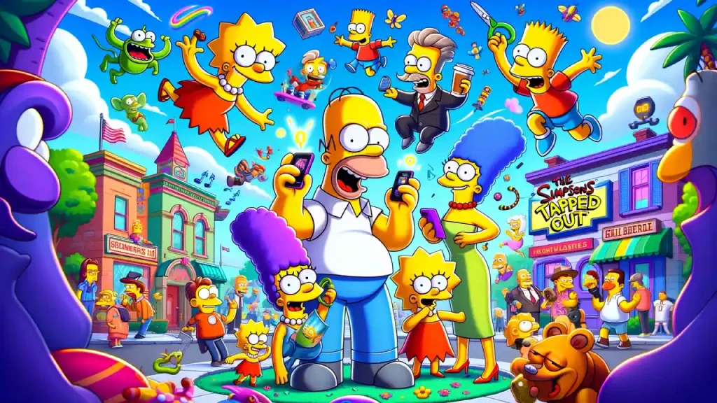 Characters from The Simpsons Tapped Out mobile game