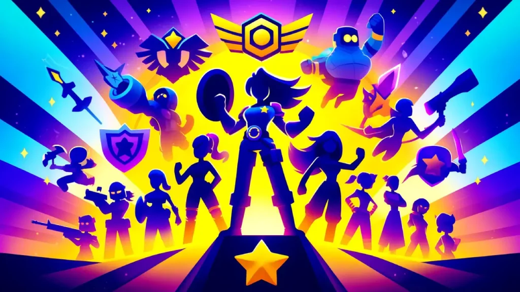 Female brawlers in Brawl Stars illustration