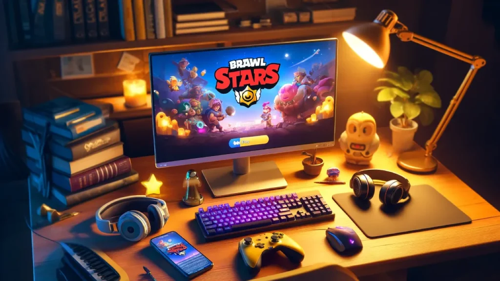 Brawl Stars game on pc monitor