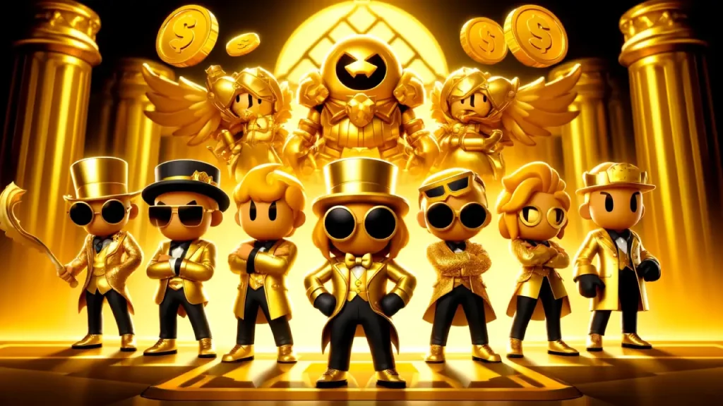 Gold skins in Brawl Stars illustration