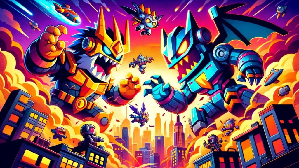 Brawlers in Godzilla City Smash Mode illustration