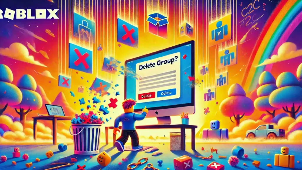 Delete group in Roblox