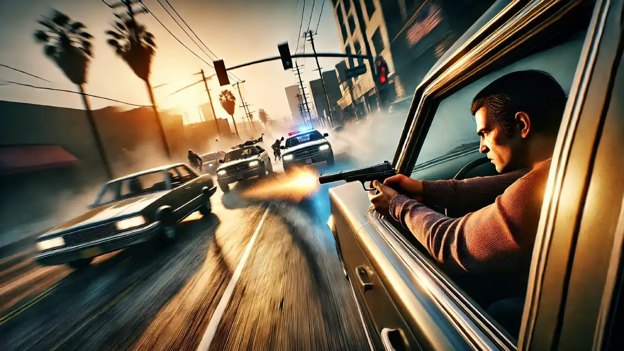 Shooting while driving in GTA 5